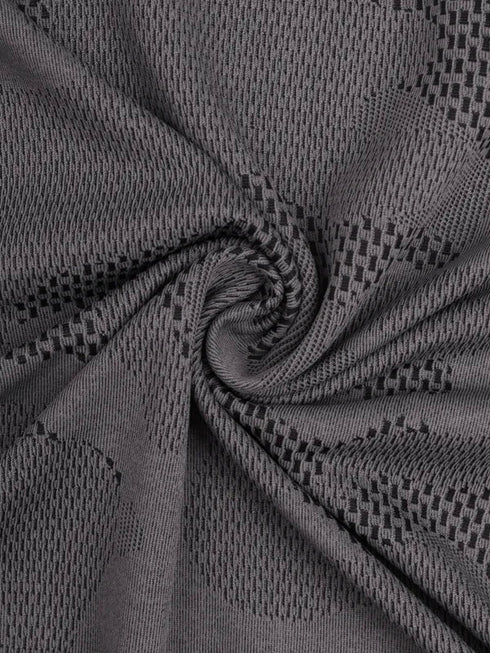 Men Jacquard Slim Fit Mock Neck T-shirt with TECHNO COOL+