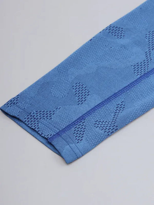 Men Jacquard Slim Fit Mock Neck T-shirt with TECHNO COOL+