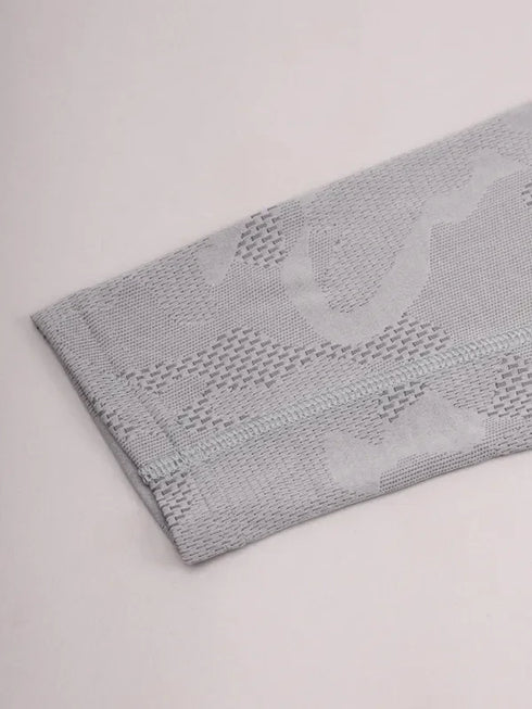 Men Jacquard Slim Fit Mock Neck T-shirt with TECHNO COOL+