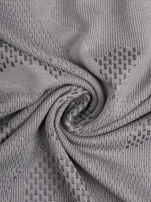 Men Jacquard Slim Fit Mock Neck T-shirt with TECHNO COOL+