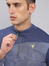 Men Jacquard Slim Fit Mock Neck T-shirt with TECHNO COOL+