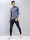 Men Jacquard Slim Fit Mock Neck T-shirt with TECHNO COOL+