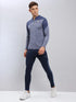 Men Jacquard Slim Fit Mock Neck T-shirt with TECHNO COOL+