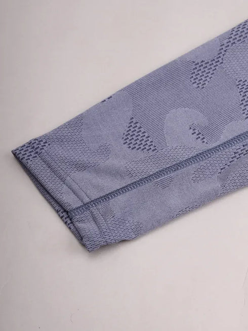 Men Jacquard Slim Fit Mock Neck T-shirt with TECHNO COOL+