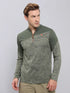 Men Jacquard Slim Fit Mock Neck T-shirt with TECHNO COOL+
