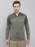 Men Jacquard Slim Fit Mock Neck T-shirt with TECHNO COOL+