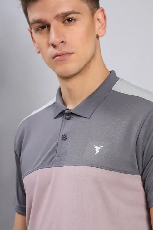 Men Colorblock Slim Fit Polo T-shirt with TECHNO COOL+