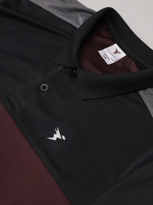 Men Colorblock Slim Fit Polo T-shirt with TECHNO COOL+
