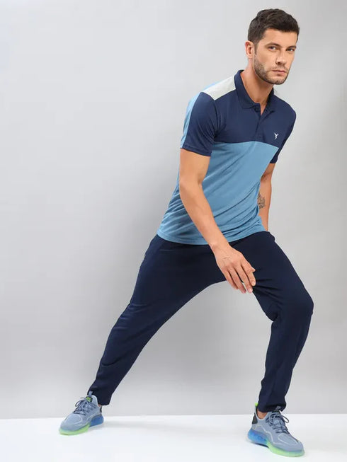 Men Colorblock Slim Fit Polo T-shirt with TECHNO COOL+