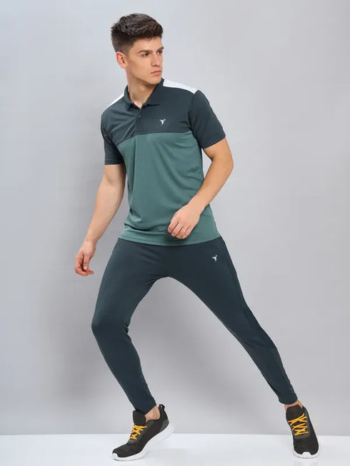 Men Colorblock Slim Fit Polo T-shirt with TECHNO COOL+
