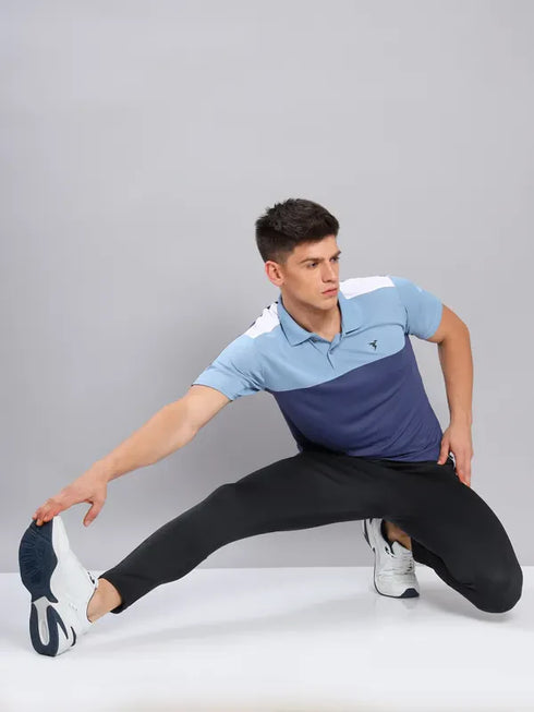 Men Colorblock Slim Fit Polo T-shirt with TECHNO COOL+
