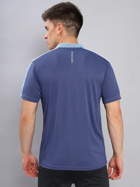 Men Colorblock Slim Fit Polo T-shirt with TECHNO COOL+