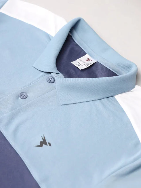 Men Colorblock Slim Fit Polo T-shirt with TECHNO COOL+