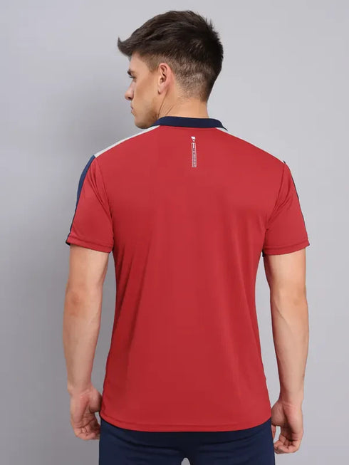 Men Colorblock Slim Fit Polo T-shirt with TECHNO COOL+
