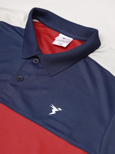 Men Colorblock Slim Fit Polo T-shirt with TECHNO COOL+
