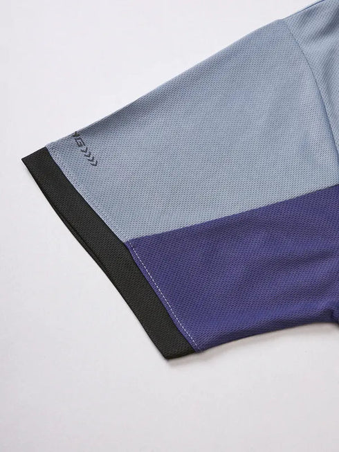 Men Colorblock Slim Fit Crew Neck T-shirt with TECHNO COOL+