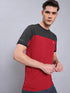 Men Colorblock Slim Fit Crew Neck T-shirt with TECHNO COOL+