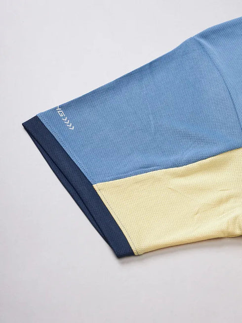 Men Colorblock Slim Fit Crew Neck T-shirt with TECHNO COOL+