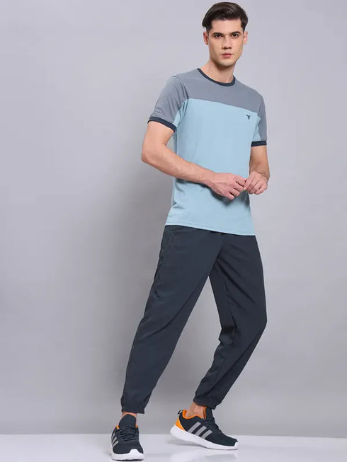 Men Colorblock Slim Fit Crew Neck T-shirt with TECHNO COOL+