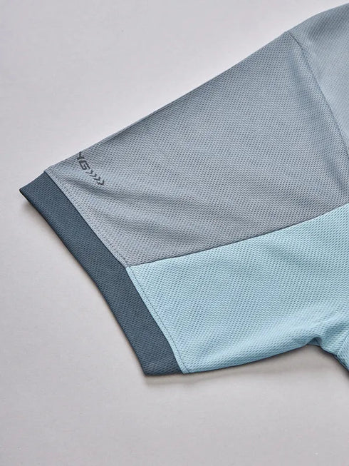 Men Colorblock Slim Fit Crew Neck T-shirt with TECHNO COOL+