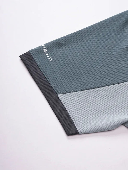 Men Colorblock Slim Fit Crew Neck T-shirt with TECHNO COOL+