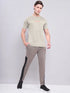 Men Melange Slim Fit Crew Neck T-shirt with TECHNO COOL+
