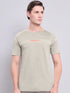 Men Melange Slim Fit Crew Neck T-shirt with TECHNO COOL+