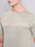 Men Melange Slim Fit Crew Neck T-shirt with TECHNO COOL+