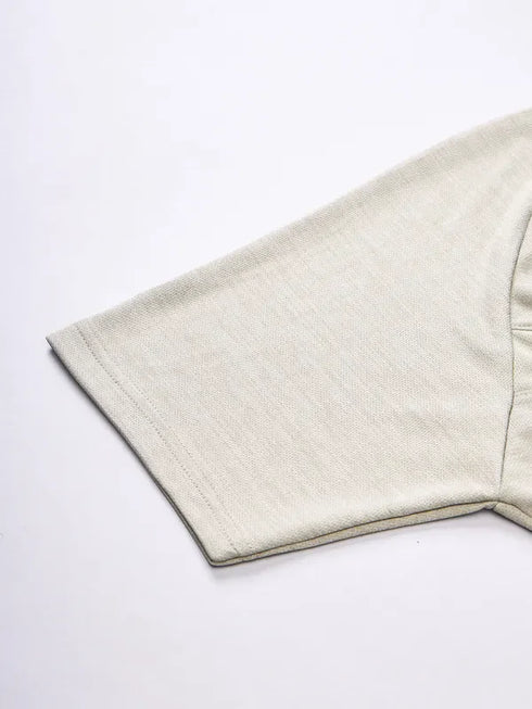 Men Melange Slim Fit Crew Neck T-shirt with TECHNO COOL+