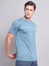 Men Melange Slim Fit Crew Neck T-shirt with TECHNO COOL+