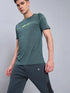 Men Melange Slim Fit Crew Neck T-shirt with TECHNO COOL+