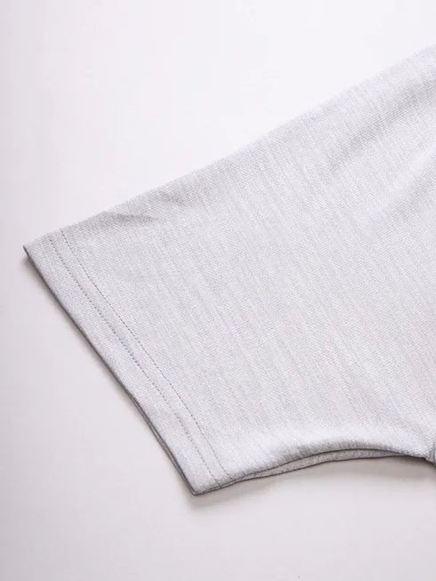 Men Melange Slim Fit Crew Neck T-shirt with TECHNO COOL+