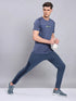Men Melange Slim Fit Crew Neck T-shirt with TECHNO COOL+