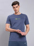 Men Melange Slim Fit Crew Neck T-shirt with TECHNO COOL+