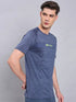 Men Melange Slim Fit Crew Neck T-shirt with TECHNO COOL+