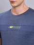 Men Melange Slim Fit Crew Neck T-shirt with TECHNO COOL+
