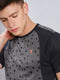 Men Self Design Slim Fit Crew Neck T-shirt with DOUBLE COOL