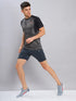 Men Self Design Slim Fit Crew Neck T-shirt with DOUBLE COOL
