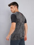 Men Self Design Slim Fit Crew Neck T-shirt with DOUBLE COOL