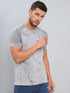 Men Self Design Slim Fit Crew Neck T-shirt with DOUBLE COOL