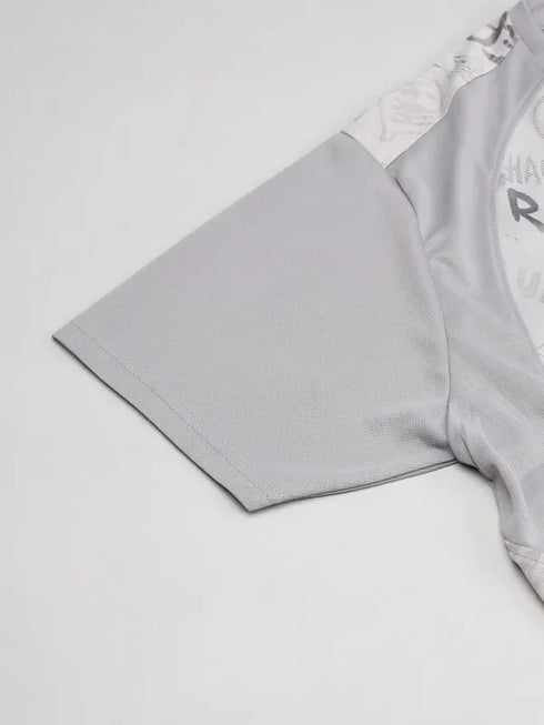 Men Self Design Slim Fit Crew Neck T-shirt with DOUBLE COOL
