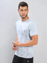 Men Self Design Slim Fit Crew Neck T-shirt with DOUBLE COOL
