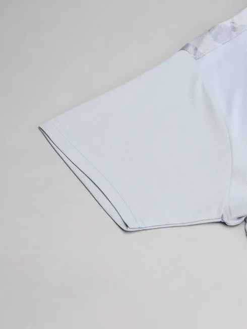 Men Self Design Slim Fit Crew Neck T-shirt with DOUBLE COOL