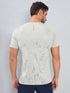Men Self Design Slim Fit Crew Neck T-shirt with DOUBLE COOL