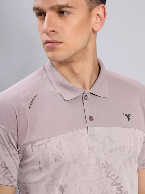 Men Jacquard Slim Fit Polo T-shirt with TECHNO COOL+
