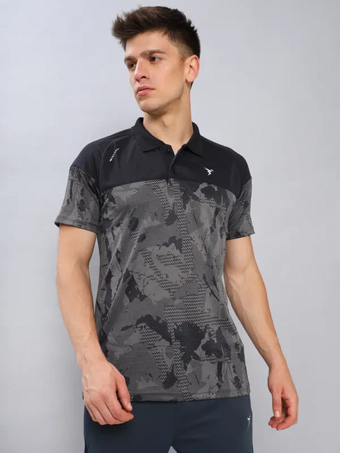 Men Jacquard Slim Fit Polo T-shirt with TECHNO COOL+