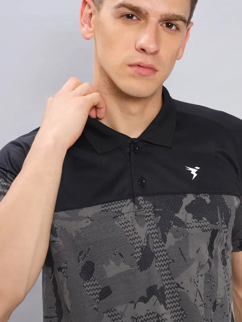 Men Jacquard Slim Fit Polo T-shirt with TECHNO COOL+