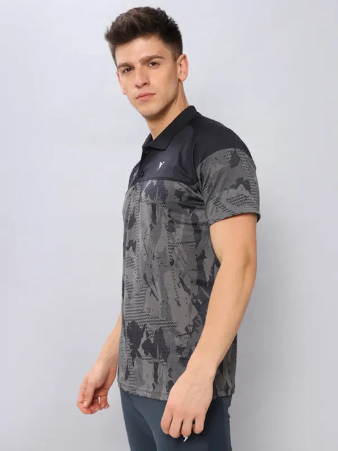 Men Jacquard Slim Fit Polo T-shirt with TECHNO COOL+