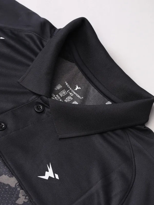 Men Jacquard Slim Fit Polo T-shirt with TECHNO COOL+