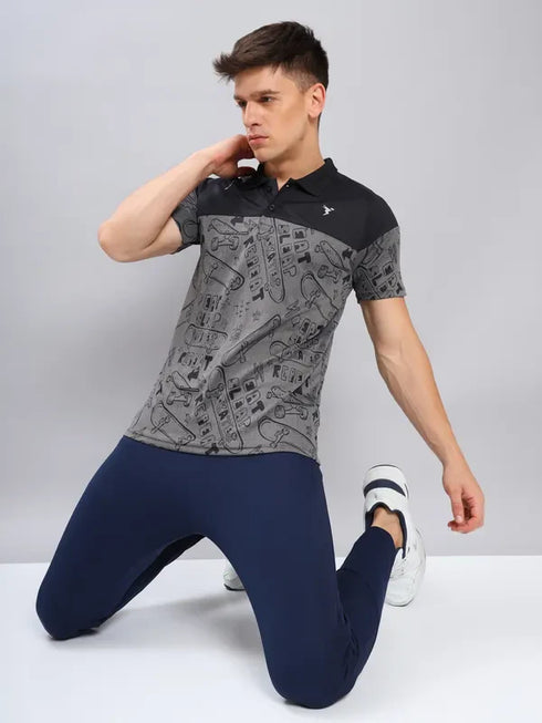 Men Jacquard Slim Fit Polo T-shirt with TECHNO COOL+